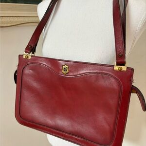 Vintage 1970s Etienne Aigner Red Leather Shoulder Bag
